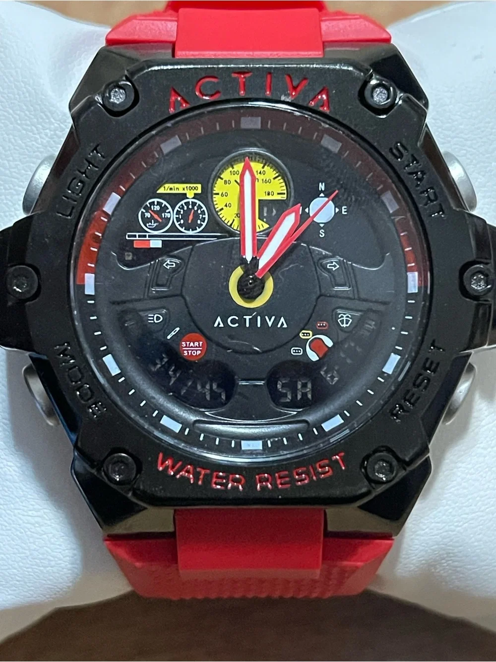 Activa X Invicta Analog & Digital Men's Watch - 55mm, Red & Black